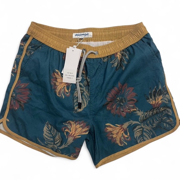 Maamgic Floral Swim Shorts with Drawstring - Picture 1 of 3